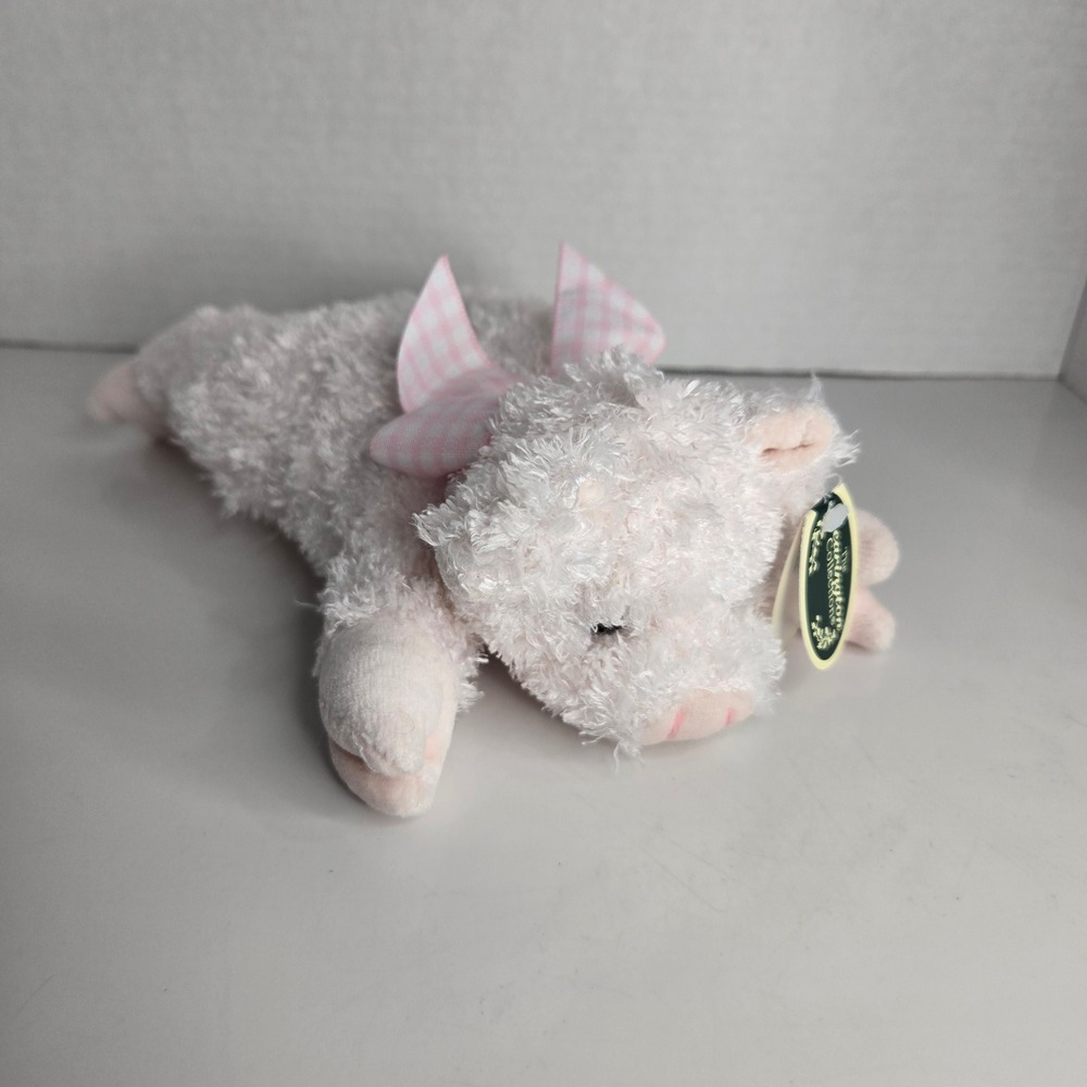 Bearington Collection Pig Piggy Pink Plush Stuffed Animal Rattle Baby Toy NWT